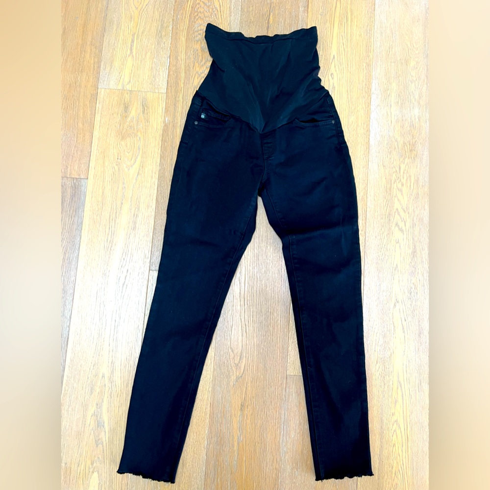 AG Maternity Black Skinny Jeans (raw hem)